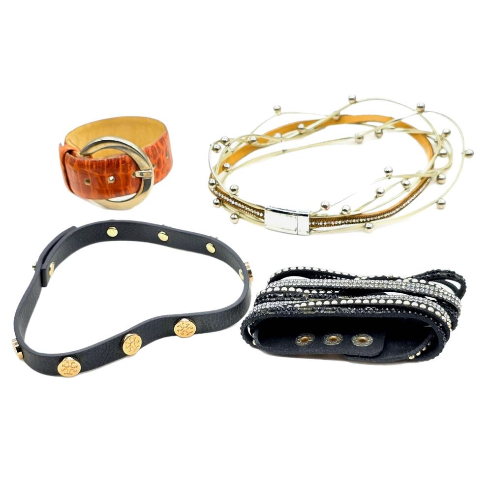 Lot Vintage Leather Jewelry READ